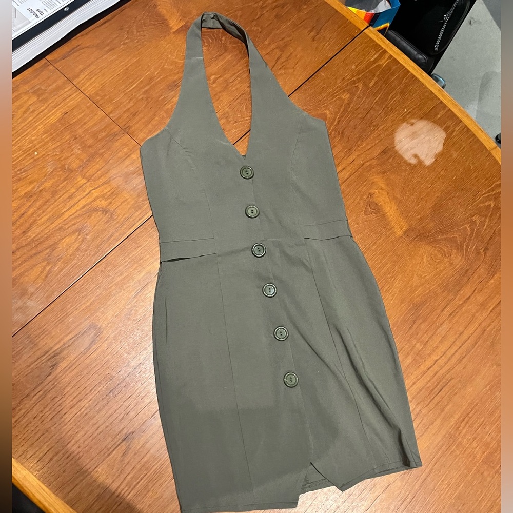 PrettyLittleThing Khaki Vest Dress